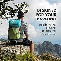 Vista 9 de VILLEY Mesa de camping portátil con patas ajustables y saco de dormir de momia