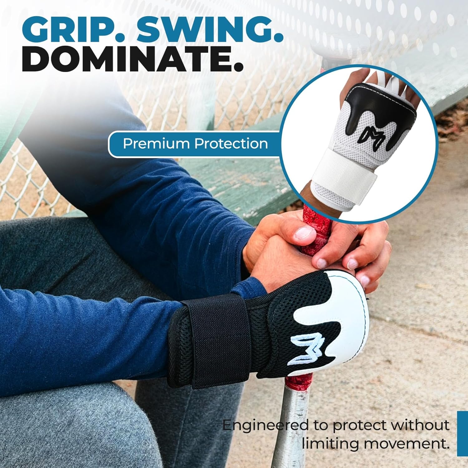 MediCaptain TripleGuard – Complete Baseball Protection Kit for Hitters | Hand, Elbow & Leg Guards | Pro-Level Comfort, Breathable Mesh, Impact-Deflecting Design
