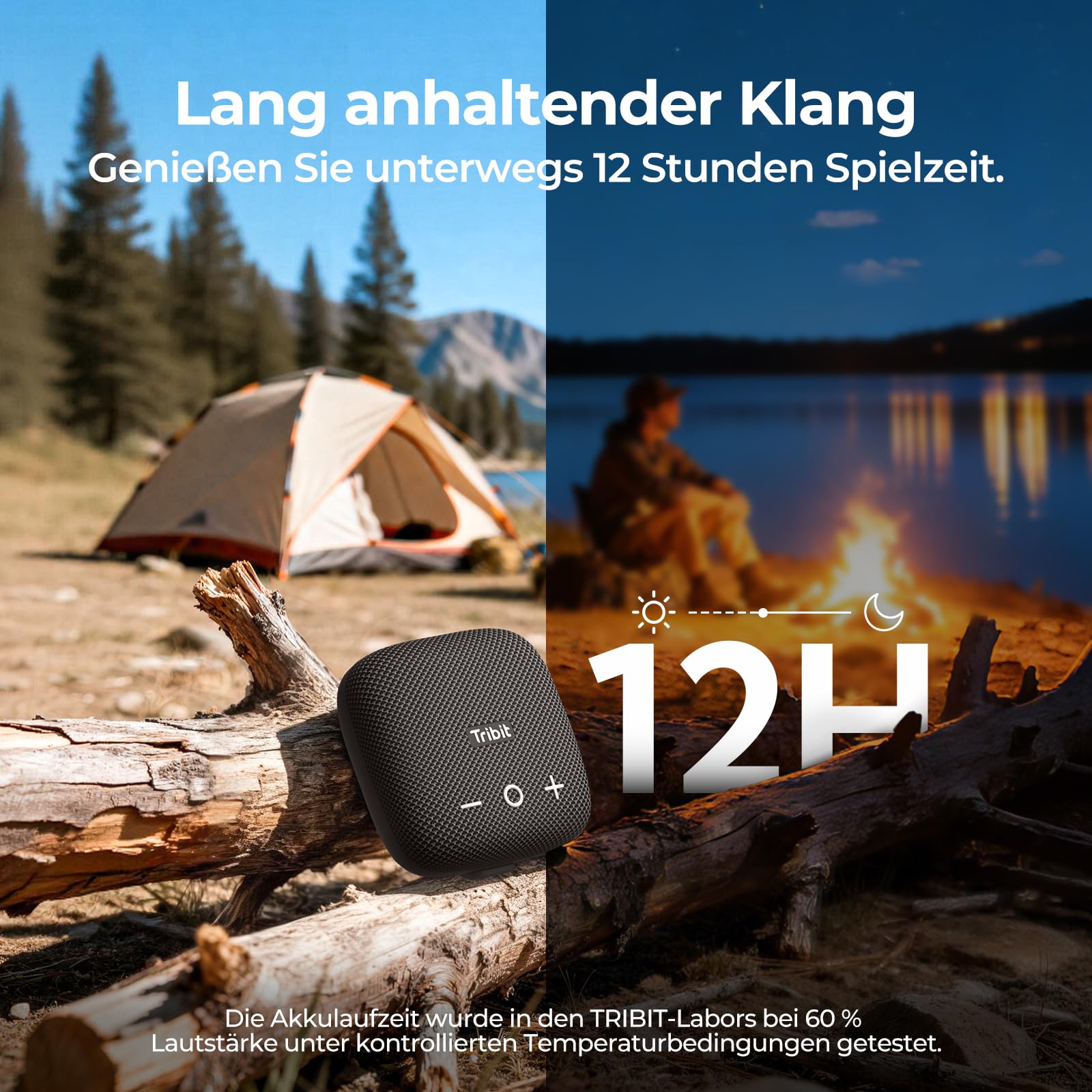 Tribit Bluetooth Portable Lautsprecher StormBox Micro 2 IP67 wasserdichte mit leistungsstarkem kabellosem Stereo-Pairing und integriertem XBass für Outdoor-Reisen und Radfahren
