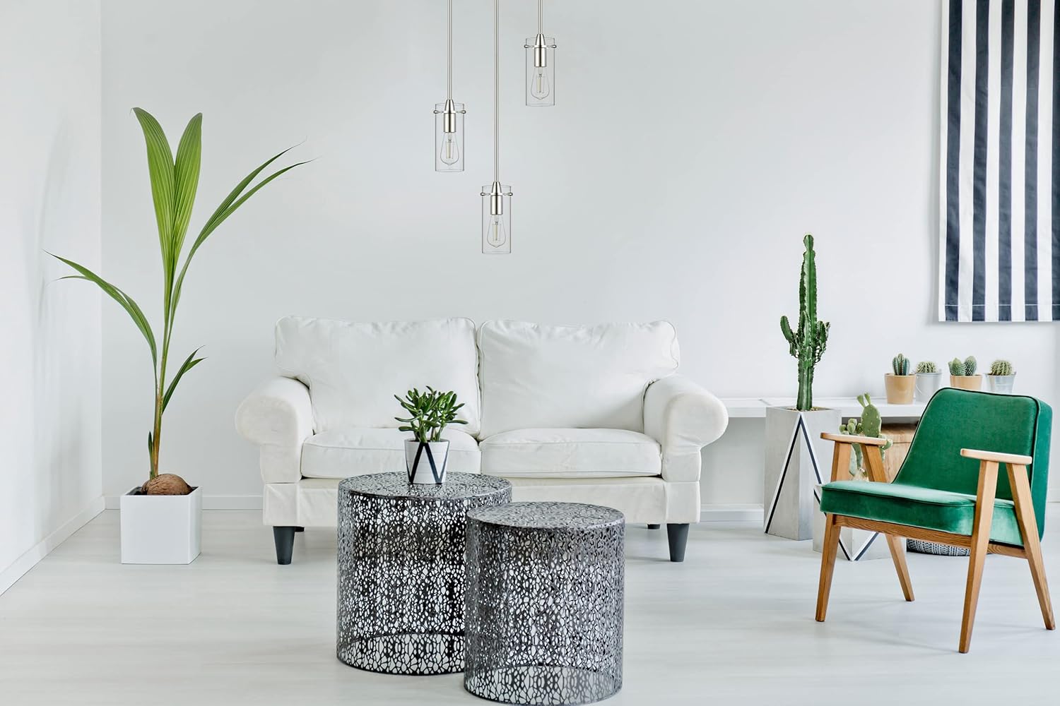 Brushed Nickel Pendant Lights Kitchen Island - Small Clear Glass Pendant Light Fixture