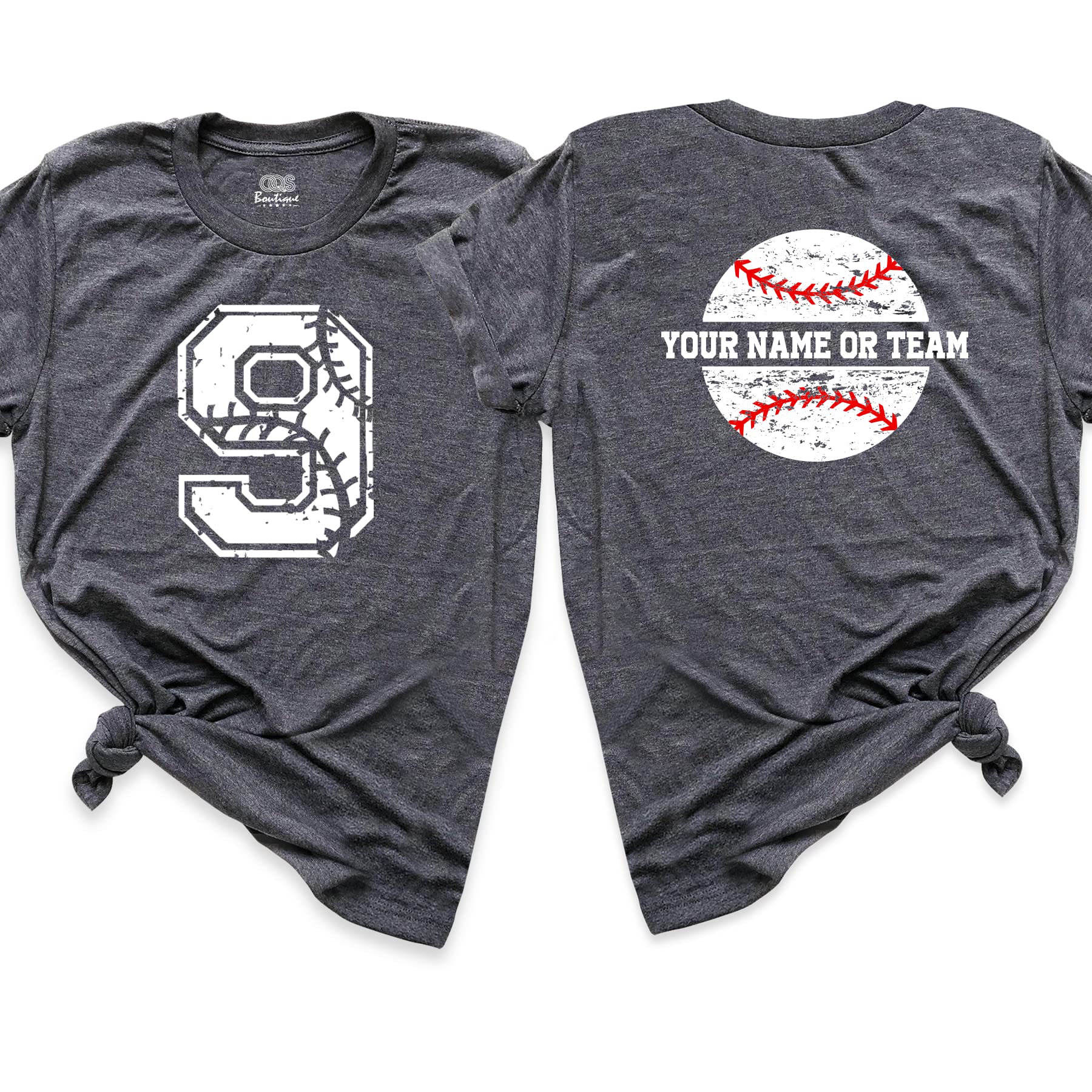HandmadePersonalized Baseball Shirt, Custom Baseball T-shirt Front and Back Design, Customizable Text and Number, Baseball Mom Shirts, Baseball Team Fan Game Day Shirt (Baseball Team Name)