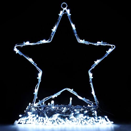 Miniatura 7 de Joiedomi Guirnalda de luces de Navidad al aire libre, 335 LED 8 modos de iluminación, luces de cascada para decoración del árbol de Navidad, fiesta