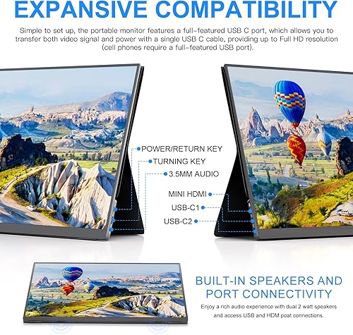 Miniatura 4 de Monitor portátil de 10.5 pulgadas para latop, 2K FHD 60HZ, entradas USB-C y HDMI, panel IPS ultradelgado con HDR y cubierta inteligente premium y