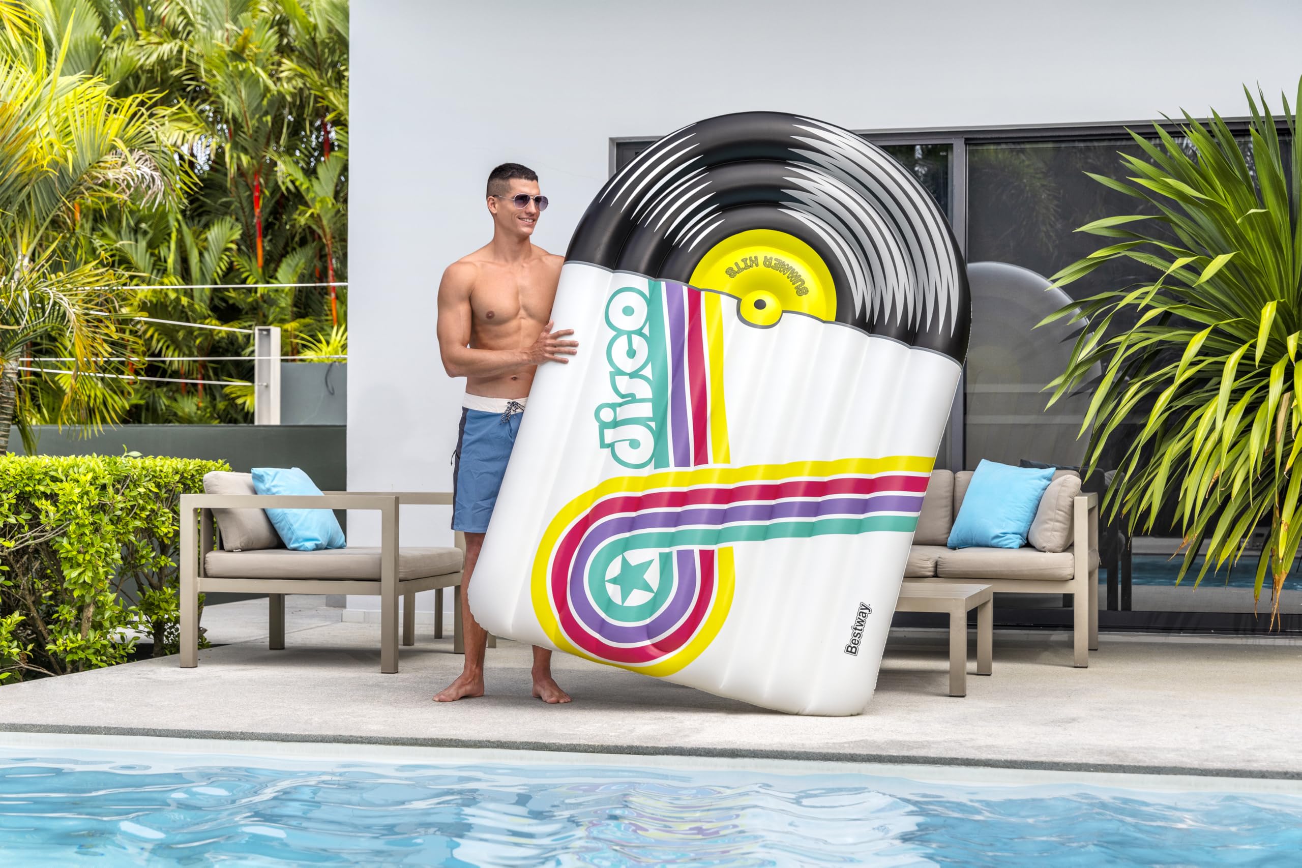 Bestway Flotador para Piscina Tipo Tumbona LP de 6'5" x 57"/1.96 m x 1.45 m