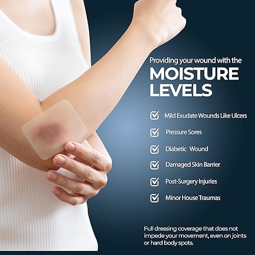 Miniatura 2 de MED PRIDE Adhesivo transparente para vendaje de heridas, película estéril, vendaje transparente para quemaduras y tatuajes (4 x 5 pulgadas (paquete