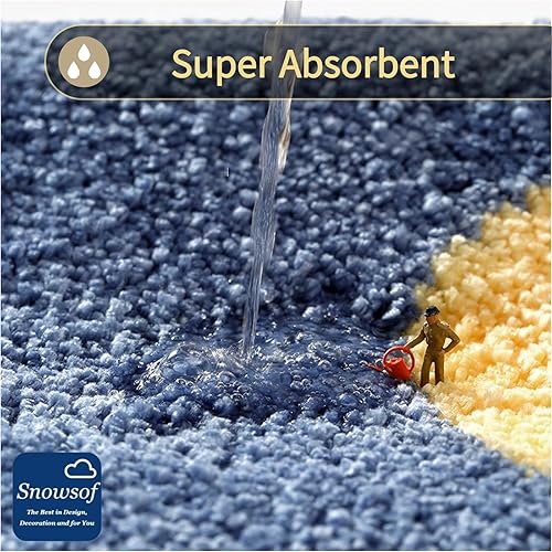Miniatura 2 de Alfombras de baño, de 0.78 pulgadas de grosor, extra suaves, absorbentes, no se desprende, se lavan a máquina, alfombra de felpa lanuda