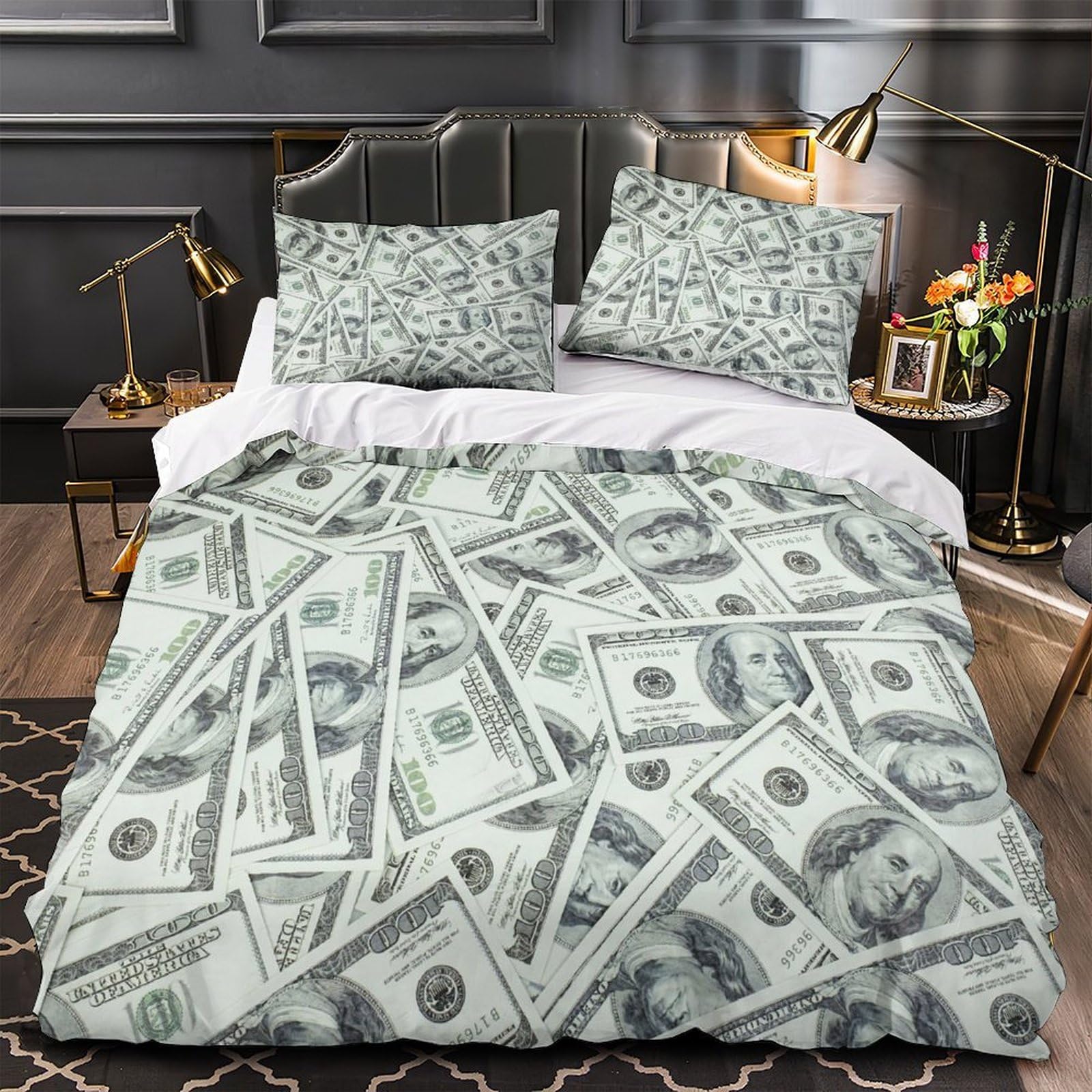 Ensemble de literie 3D Cash Pile microfibre pour lit King 220x240