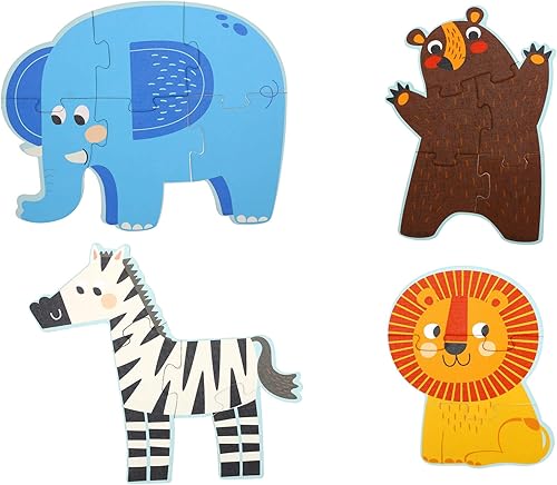 Learning Curve My First Puzzle - Juego de cuatro animales para niños, multicolor