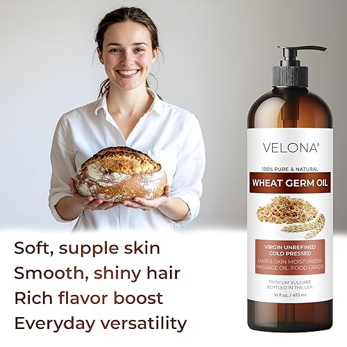 Miniatura 5 de velona Aceite de germen de trigo de grado USP de 16 onzas, aceite portador 100% puro y natural, sin refinar, para invierno, cocina, cara, cabello,