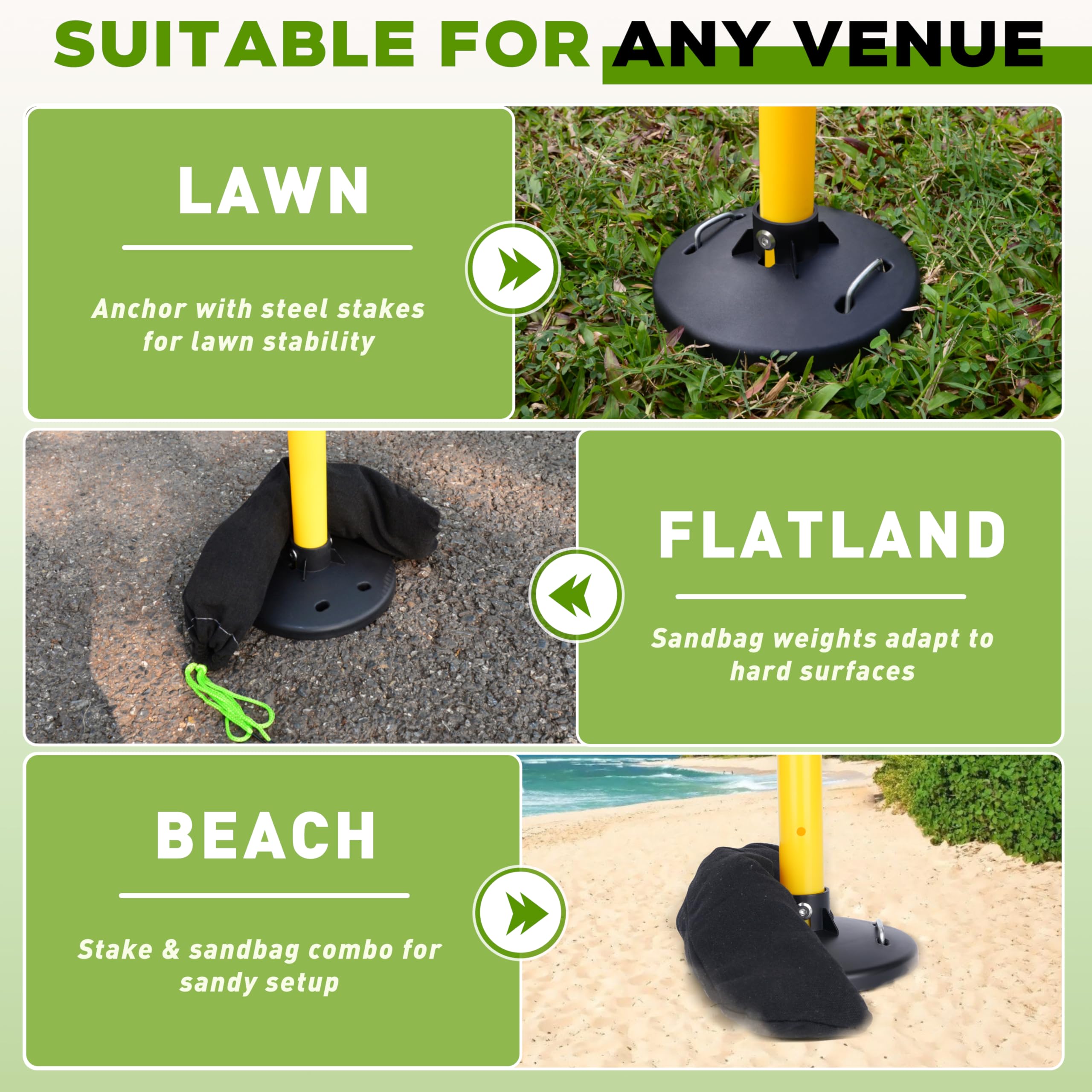 BOOSTEADY Disc Golf Set Spiel mit höhenverstellbaren Stangen und Punktezähler, Flaschenwurfspiel für Strand, Rasen und Camping, Hufeisenwerfen-Set für Partyspiele mit Familie und Freunden