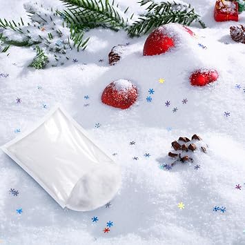 Threan 11.3 oz Fake Snow Decoration Artificial Snow for Holiday Decorations for Winter Holiday Decor and Handcraft DisplaysWhite