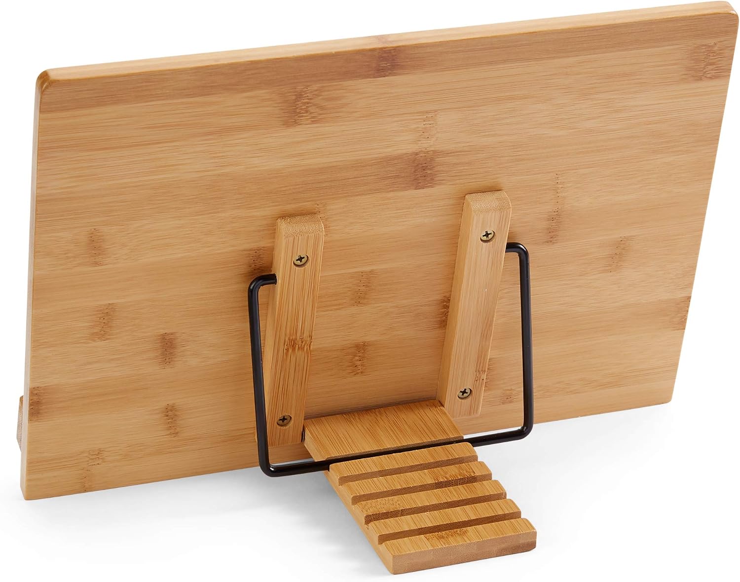 Bookaholic Bamboo Book Stand Organic Cookbook Holder Wood Book Rest Reading Stands Tablet Holders (Organic Bamboo (13.5" x 9.5"))