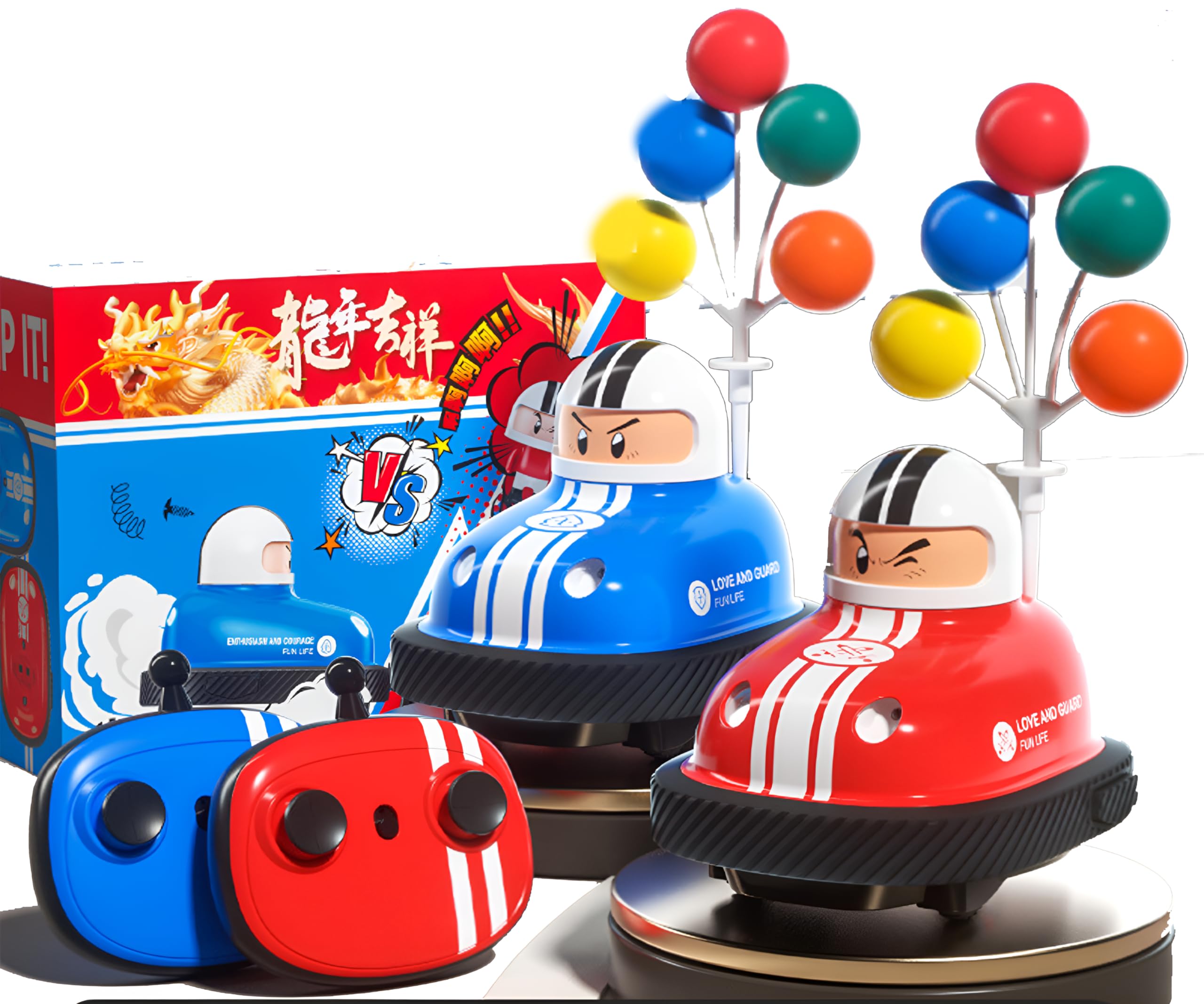 Kids Remote Control Car Toys RC Ejecting Bumper Cars Set, RC Race Vehicles Playset, Electronic Bump & Pop-up Game W/ 2 Figures, Cool Indoor Outdoor Gift 3 4 5 6 7 8-12 Years Old Kids Boy Child Teen