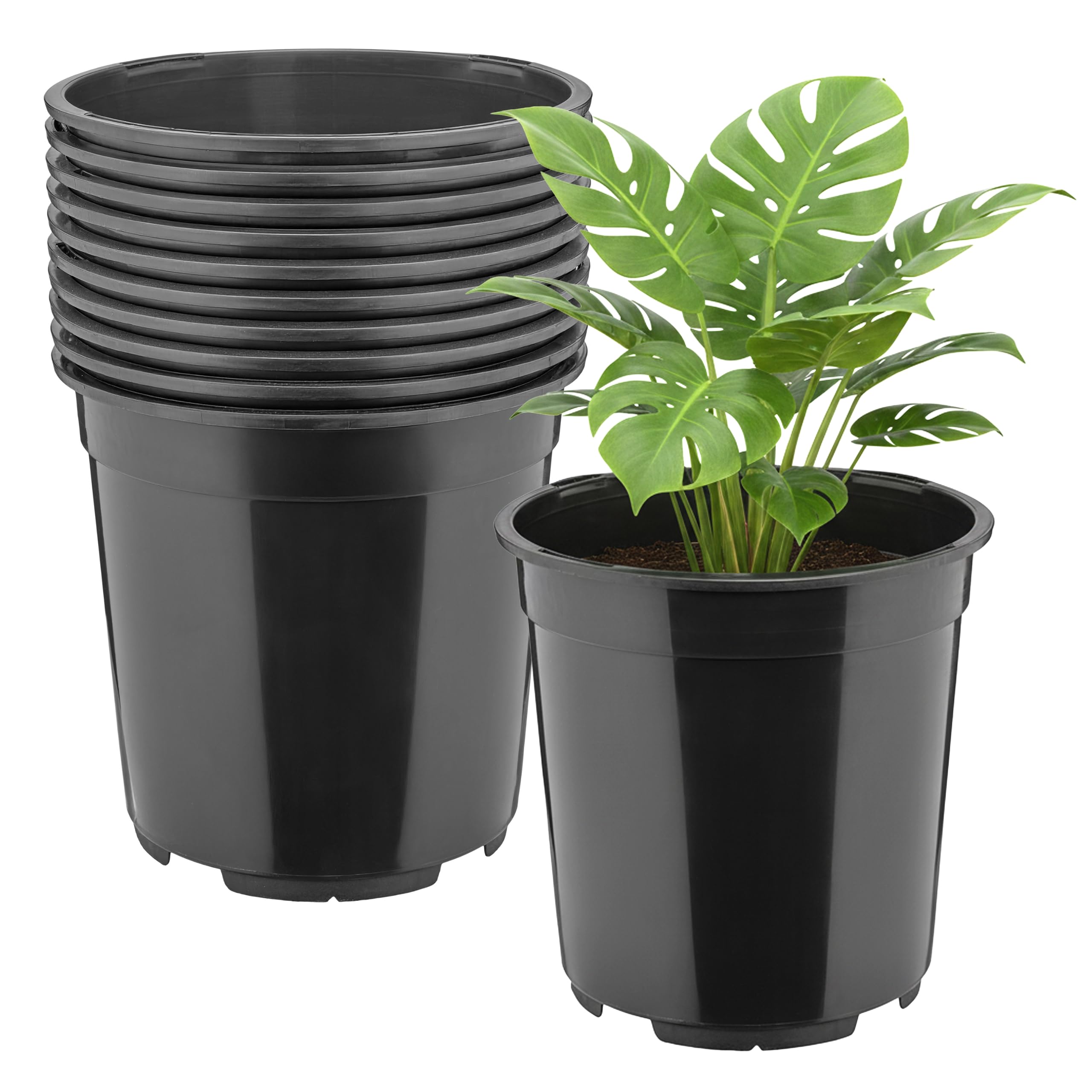 Garronda Pot de Fleur Rond Haut Plastique Ø21 x 20 cm