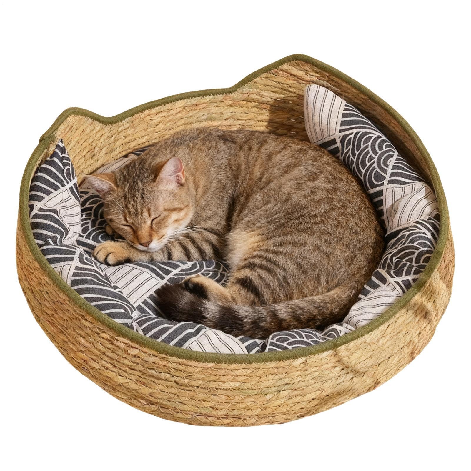 Cama de escritorio para gatos que alivia el frío y espacio reducido