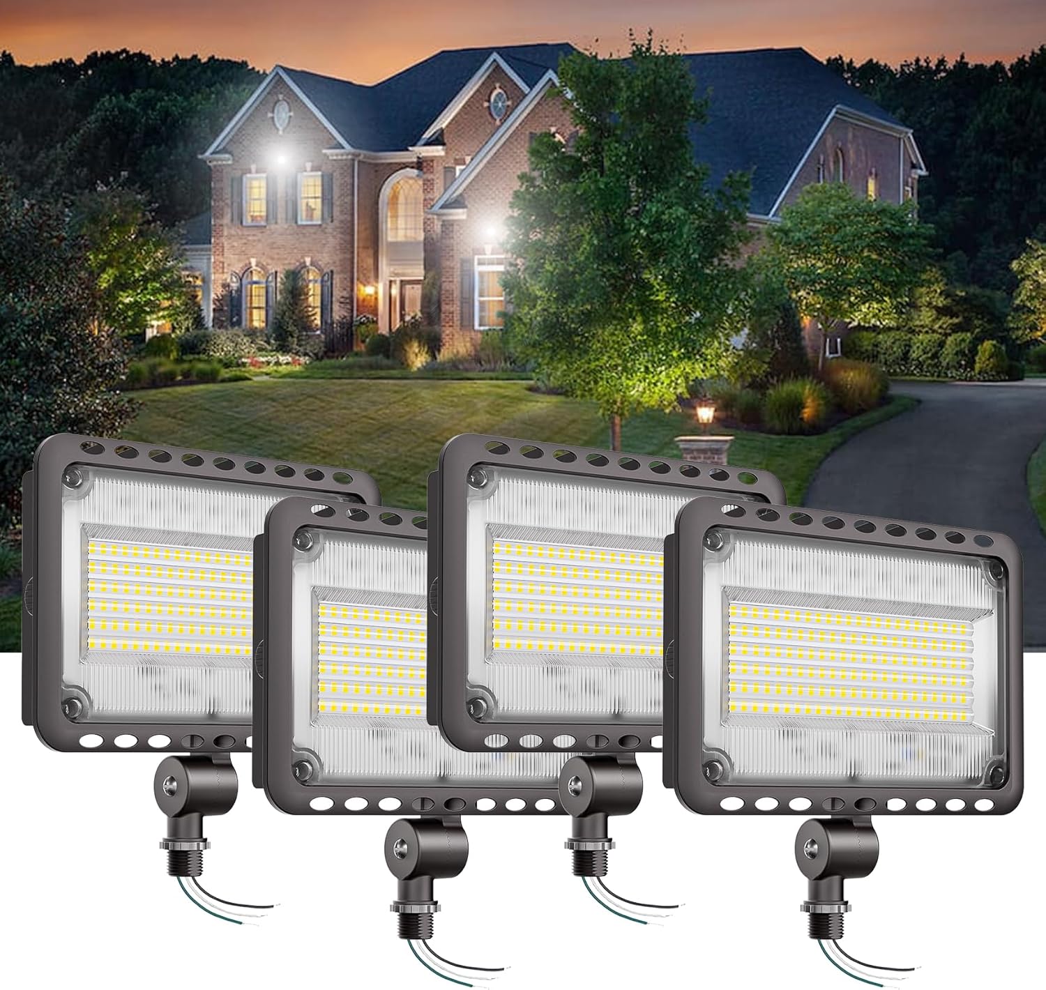 CINOTON 65W LED Flood Lights Outdoor, IP65 Waterproof Exterior Security Wall Lights with 180°Knuckle, 9100LM 120V Outside Aluminum Lighting Fixture for Patio Porch Barn Garden 5000K 4 Pack, UL Listed CINOTON 65W LED Flood Lights Outdoor, IP65 Waterproof Exterior Security Wall Lights with 180°Knuckle, 9100LM 120V Outside Aluminum Lighting Fixture for Patio Porch Barn Garden 5000K 4 Pack, UL Listed
