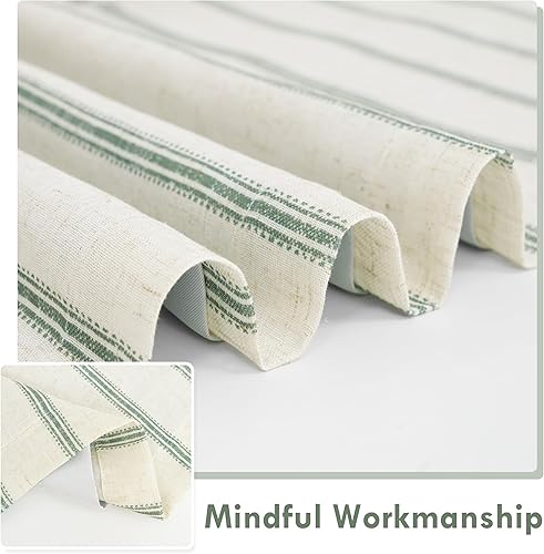 Vista 224 de DriftAway Cortinas opacas de mezcla de lino de 63 pulgadas de largo para dormitorio, cortinas de lino con estampado de rayas verticales, con Gris