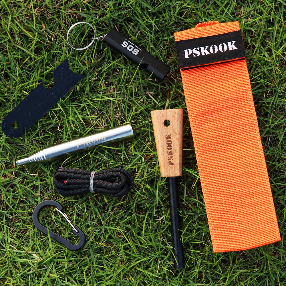 PSKOOK Fire Starter Kit Ferro Rod FiresteelBushcraft Fire Steel First