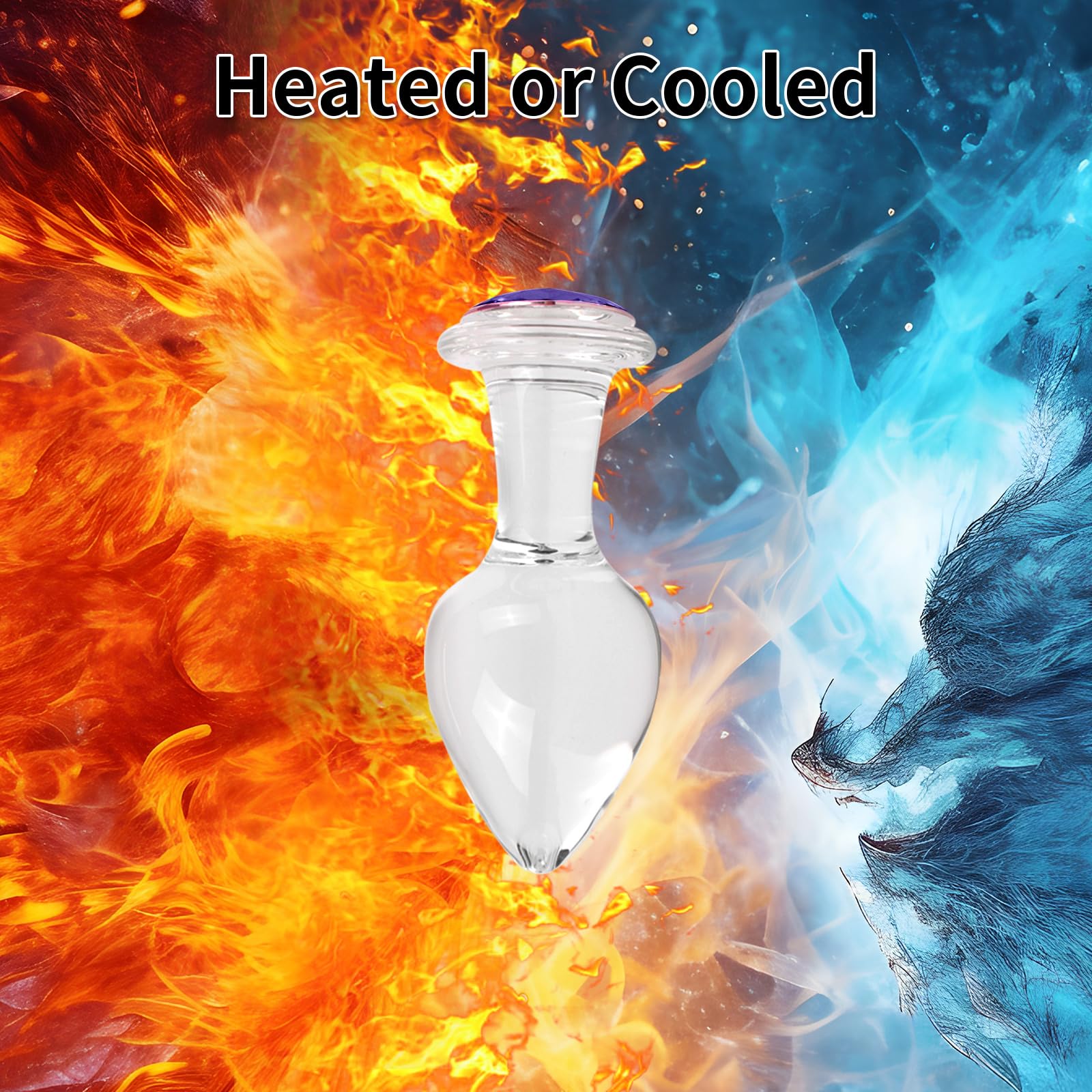 Crystal Glass Anal Plug with Luxury Jewelry Butt Plug Fetish Anus Stimulation Unisex Adult Anal Sex Toy (Purple, S): Purple S