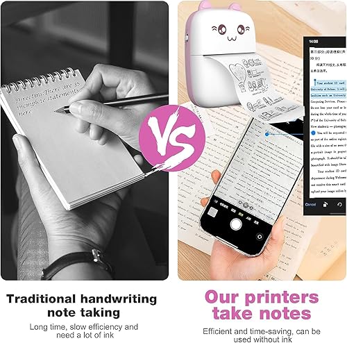 Miniatura 9 de Supfoto Impresora térmica portátil sin tinta, impresora térmica Bluetooth inalámbrica portátil, pequeña impresora de bolsillo instantánea compatible