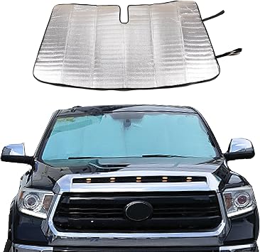 Car Windshield Sun Shade Compatible with Toyota Tundra 2007-2021 Auto Windshield Sunshades Foldable Blocks UV Rays Sun Visor to Keep Your Vehicle Cool and Damage Free Style A