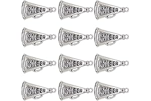 30 Pcs Metal Cheer Megaphone Charms for Bracelets Jewelry Making Bulk