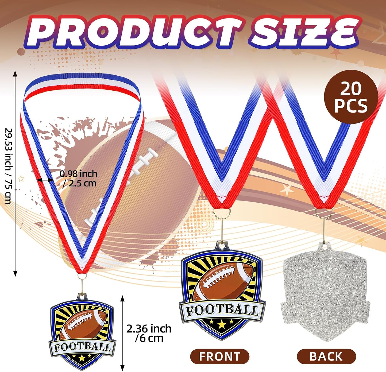 10/20 /30/40 Pcs Award Medals Bulk Sports Medals with Neck Ribbons 2.4 Inch Winner Award Trophy Prize Gift for Sports Themed Party Favors Tournaments Match