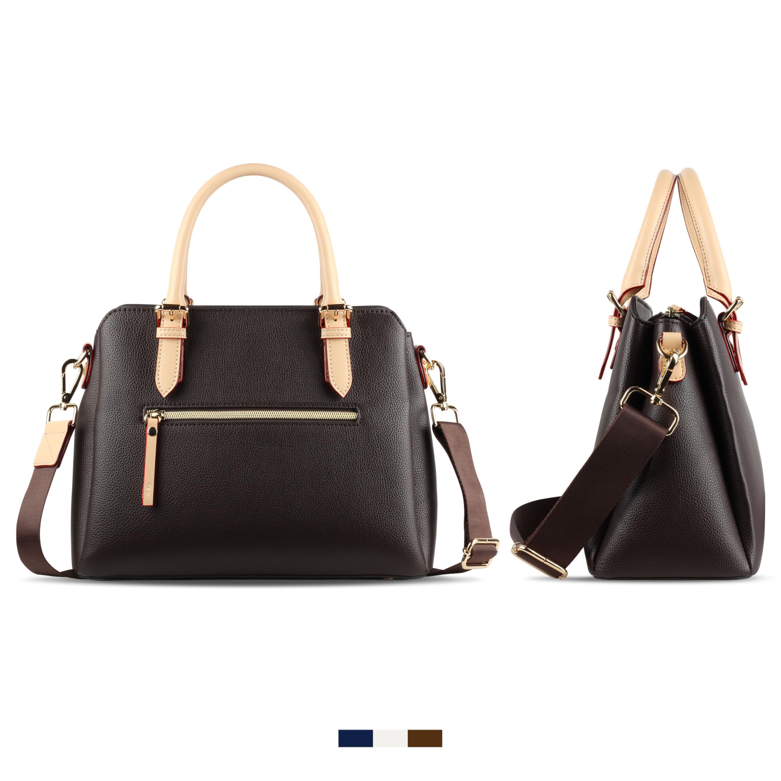 bugatti Ella Handtasche für Damen, Bowling Bag mittelgroß aus Kunstleder