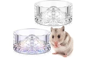 Niteangel 35ml Glass Hamster Food and Water Bowls with Anti-Tip Design