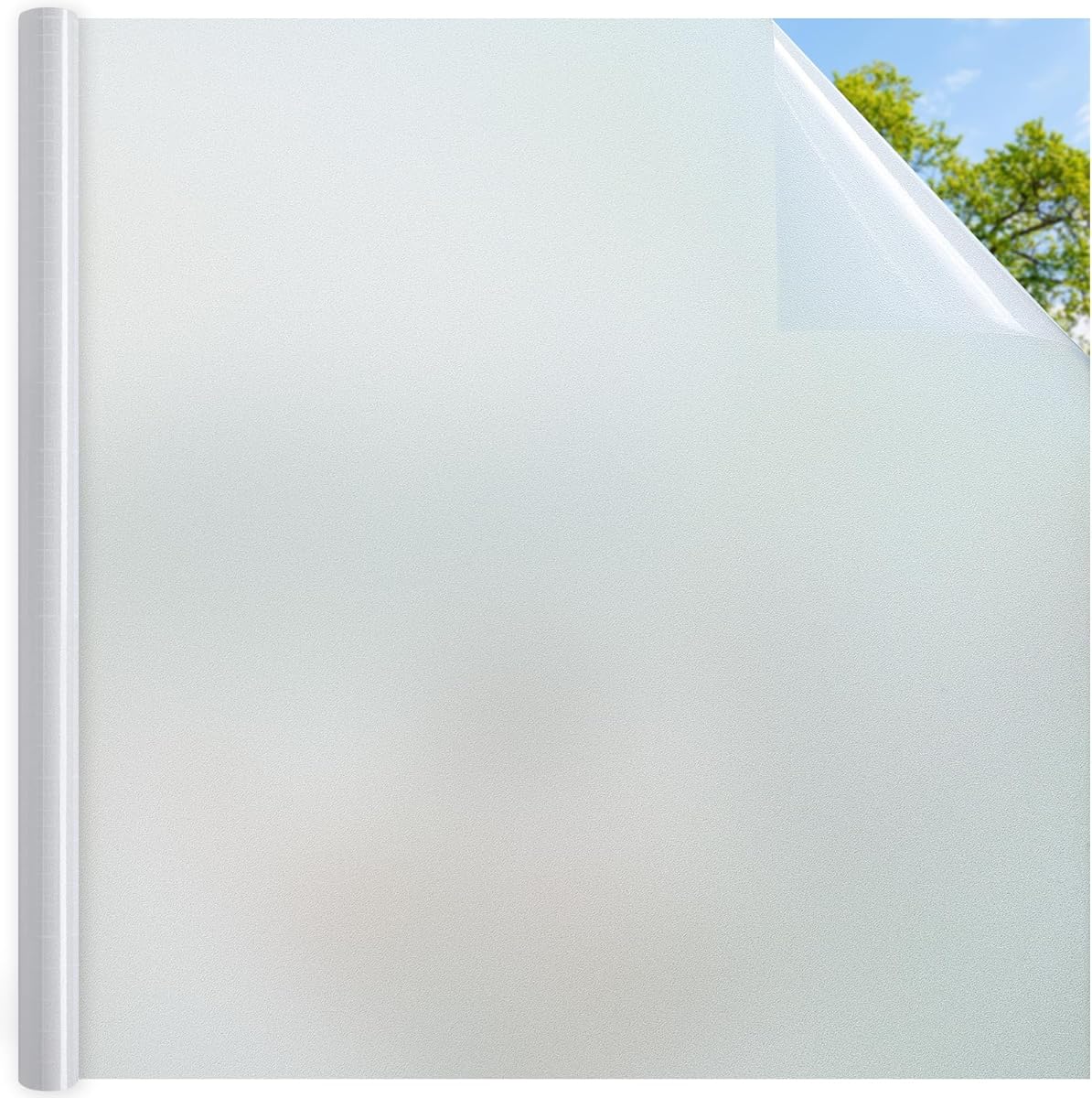 DOWELL Fensterfolie Blickdicht Sichtschutzfolie Fenster 90x300cm, Milchglasfolie Selbstklebend Statisch Haftend Folie, Sichtschutz Klebefolie Blickschutz UV Schutzfolie Glasfolie für Bad Badezimmer