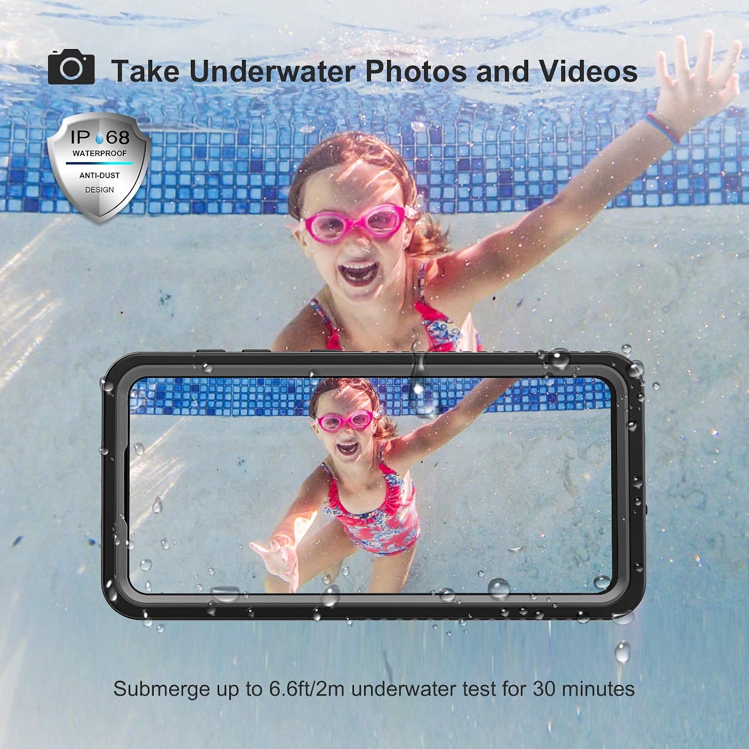 Samsung Galaxy S21 Plus Waterproof Case(6.7 inch), Clear Built-in Screen Protector Underwater Case with Fingerprint Film, Full Body Waterproof Dustproof Snowproof Shockproof Case for S21+ (Blue)