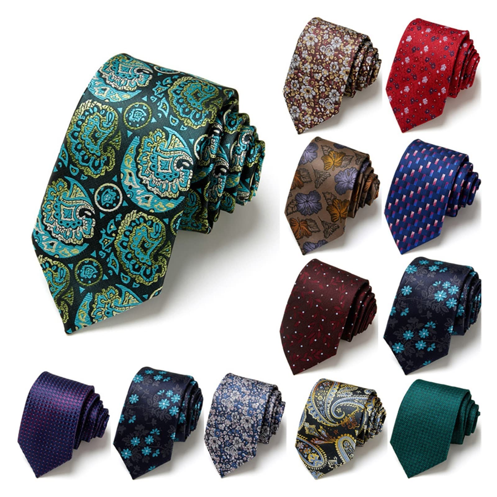 Nuova cravatta floreale chic per uomo donna 100% cotone bella