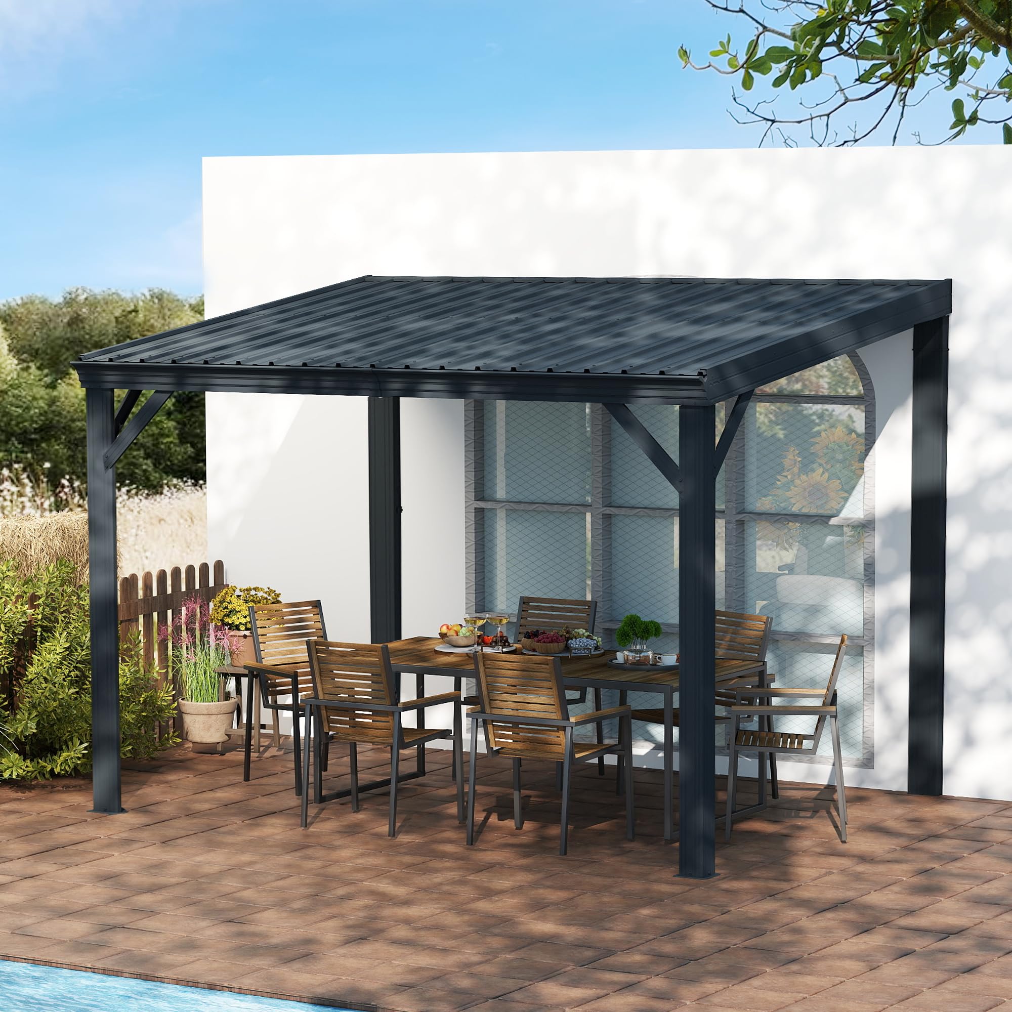 Domi 10x12 Wall-Mounted Gazebo