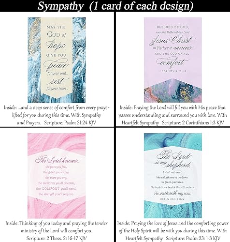 Miniatura 7 de Tarjetas de condolencias ~ Sin diseños repetidos ~ 32 tarjetas y diseños ~ Surtido de tarjetas de felicitación cristianas/religiosas ~ Escrituras en
