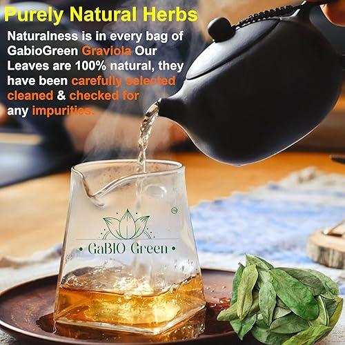 Miniatura 4 de Gabio Green - Hojas de guanábana, Graviola, 12 libra  (8 onzas), Hojas de guanabana por Gabio Green, guanábana de té, bolsa resellable, hierbas
