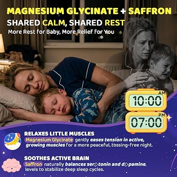 Kids 4+ Sleep Gummies No Melatonin - Magnesium Glycinate for Kids Teens with Saffron, L-Theanine, GABA, Chamomile, Lavender, Probiotics, Methylated B6 B12 Folate D3 for Unwind Brain & Muscle, 120cts