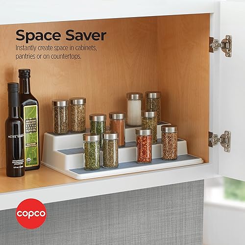 Miniatura 68 de Copco organizador antideslizante de 3 niveles para despensa, para armario de cocina, para especias, de 10 pulgadas, color carbón Carbón
