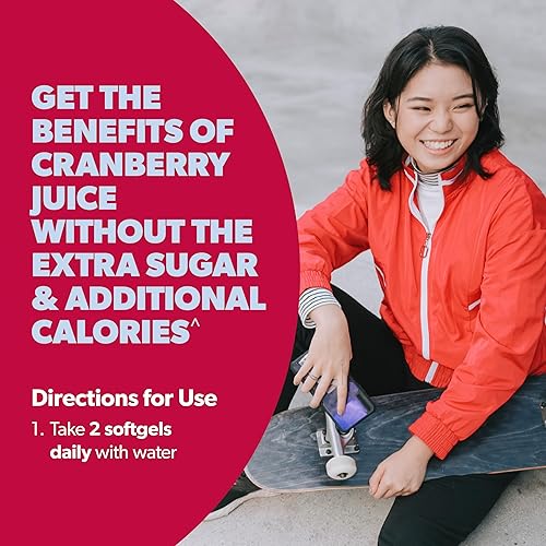 Miniatura 3 de AZO Cranberry Pro Suplemento para la salud del tracto urinario 600 mg PACRAN, 1 porción más de 1 vaso de jugo de arándano, pastillas de arándano sin