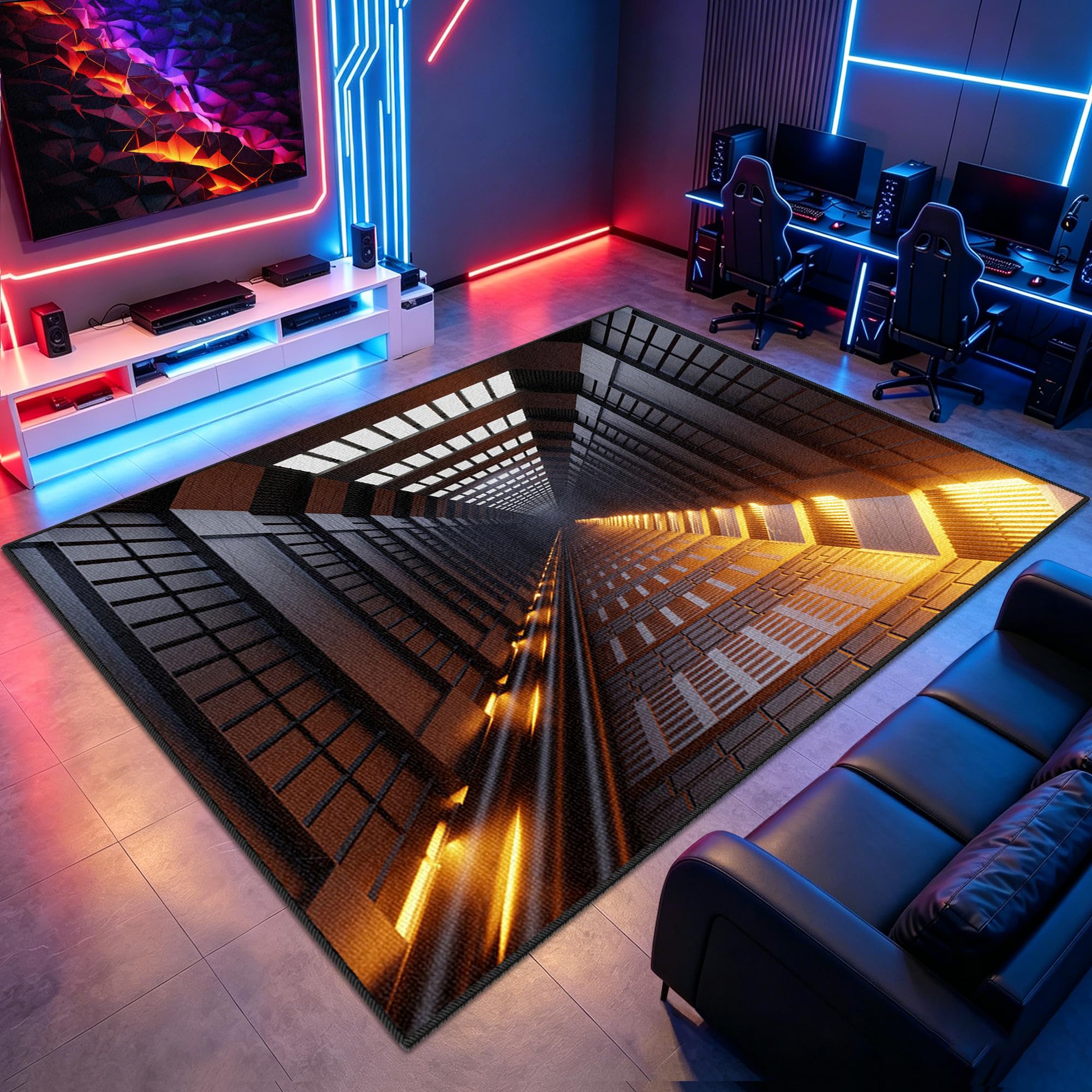 Tapis de jeu gaming pour chambre de garçons grand format 150 x 210