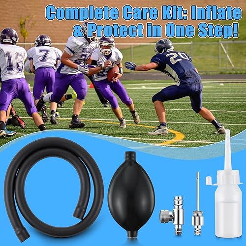 Miniatura 7 de Kit de bomba de casco de fútbol, inflador de casco universal con válvula de liberación y lubricante, bomba de aire inflable para casco de fútbol con
