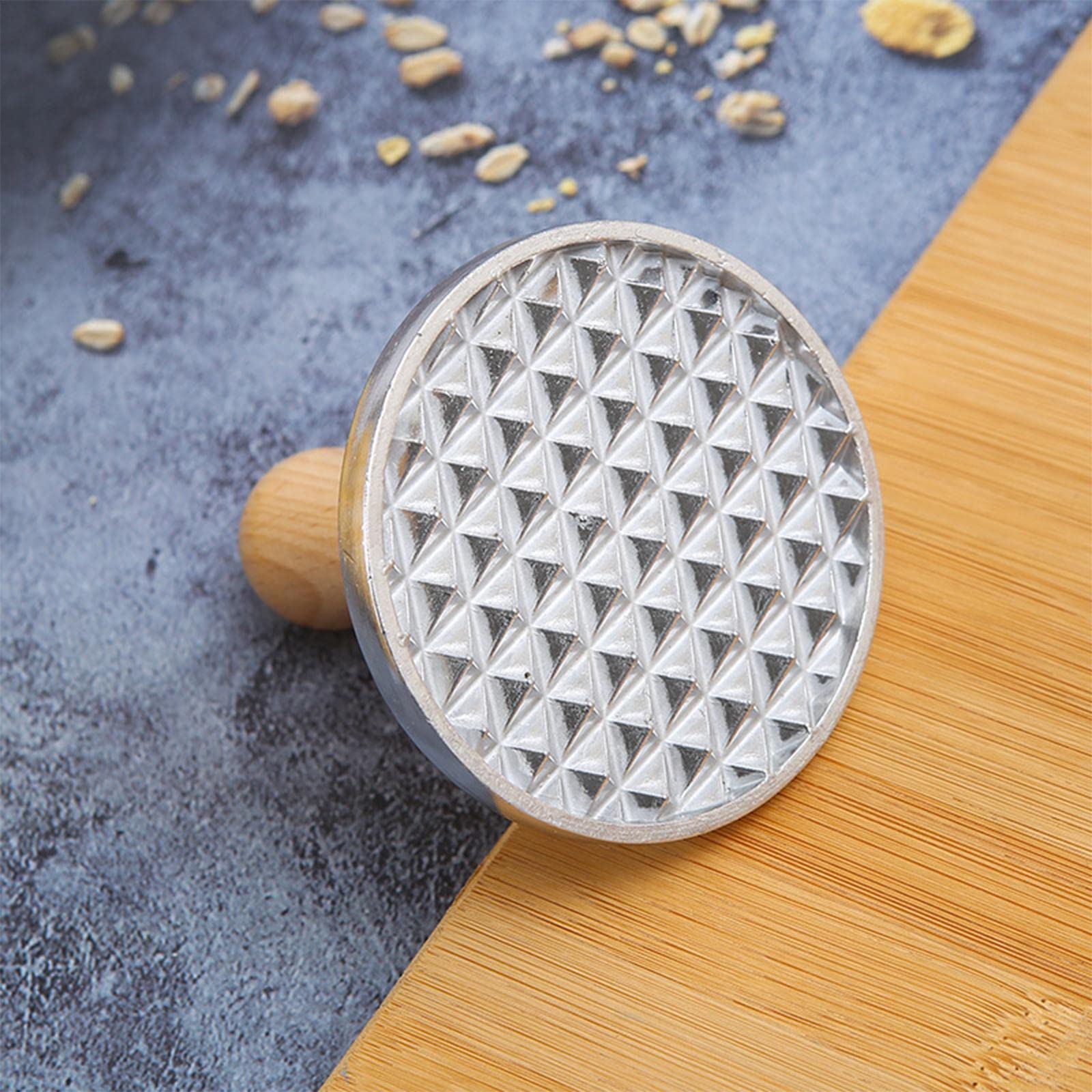 Juego de 5 moldes de metal para galletas con asa, molde de pan de jengibre con diamante, mediano