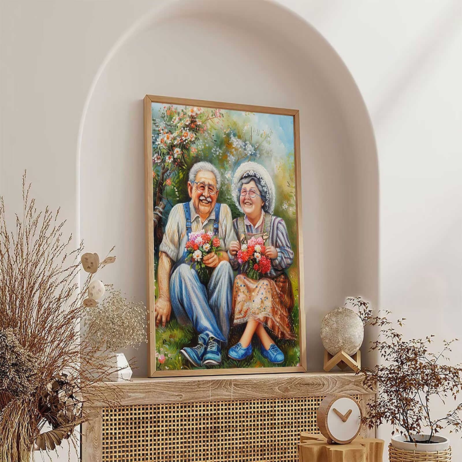 5D DIY Diamond Painting Para, Diamentowy Zestaw Pełny Kwiat, Kryształ Sztuki Hobby Diament Kreatywny Dorośli, Haft krzyżykowy Rzemiosło, Koraliki Koraliki na prezent 100 x 135 cm S-5255