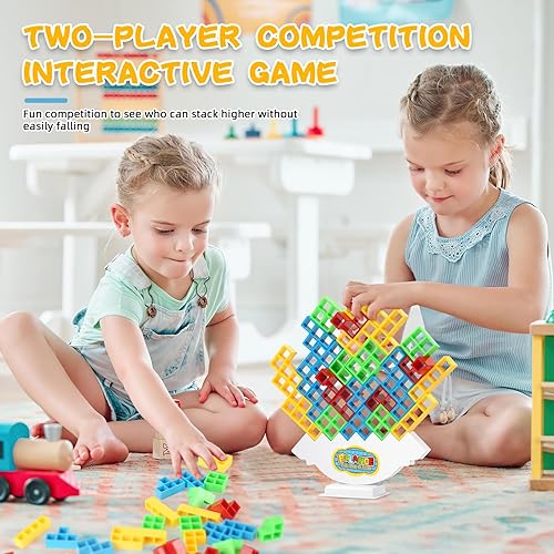 Miniatura 4 de Juego de 48 bloques apilables de equilibrio de TetraTorre, columpio apilable, juguete de construcción de equilibrio para niños, juego de