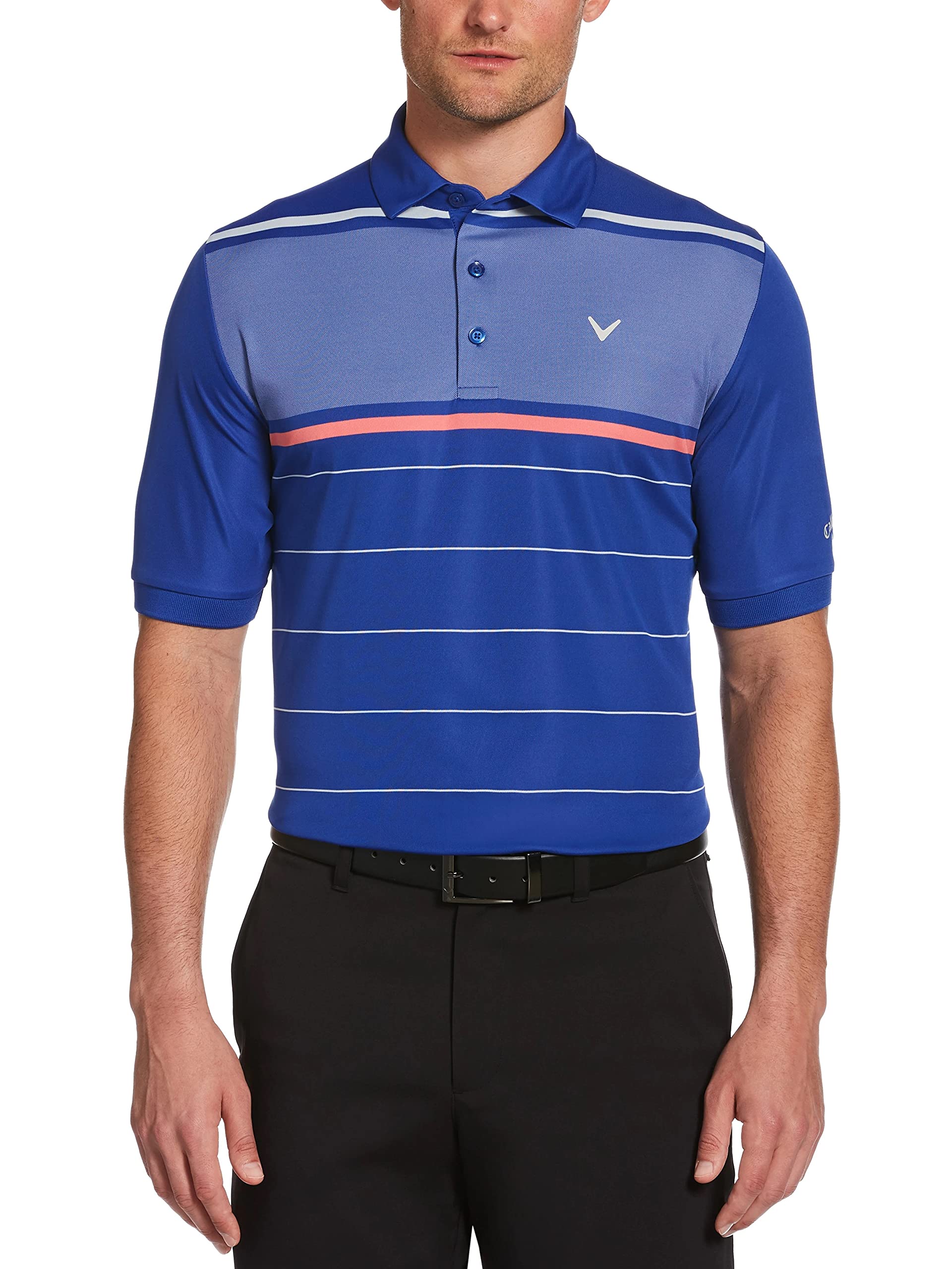 Callaway Polo de Golf de Manga Corta para Hombre, diseño de Ojo de pájaro teñido
