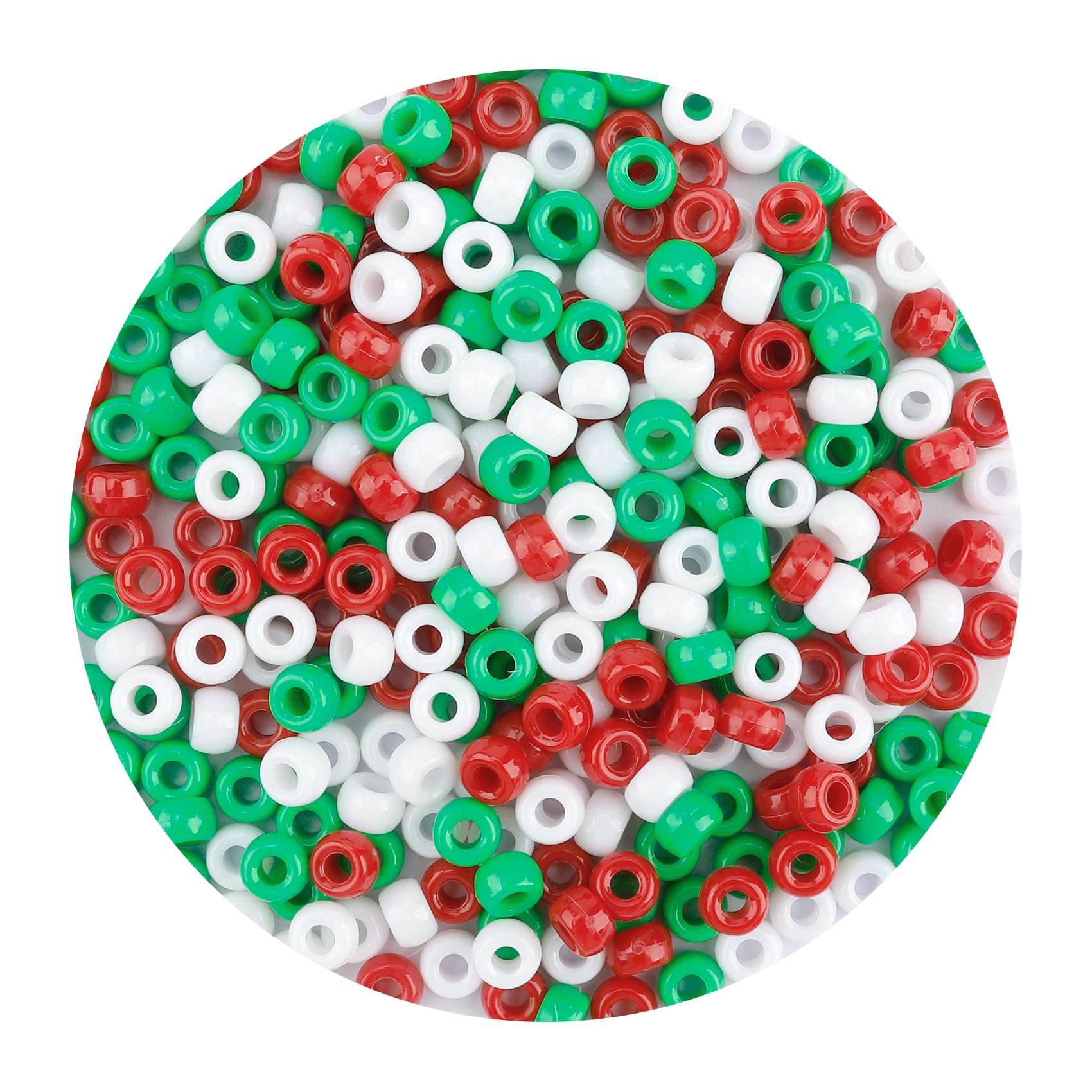 1100pcs Pony Beads - Christmas & Hair Beads Assortment for Bracelets & Crafts