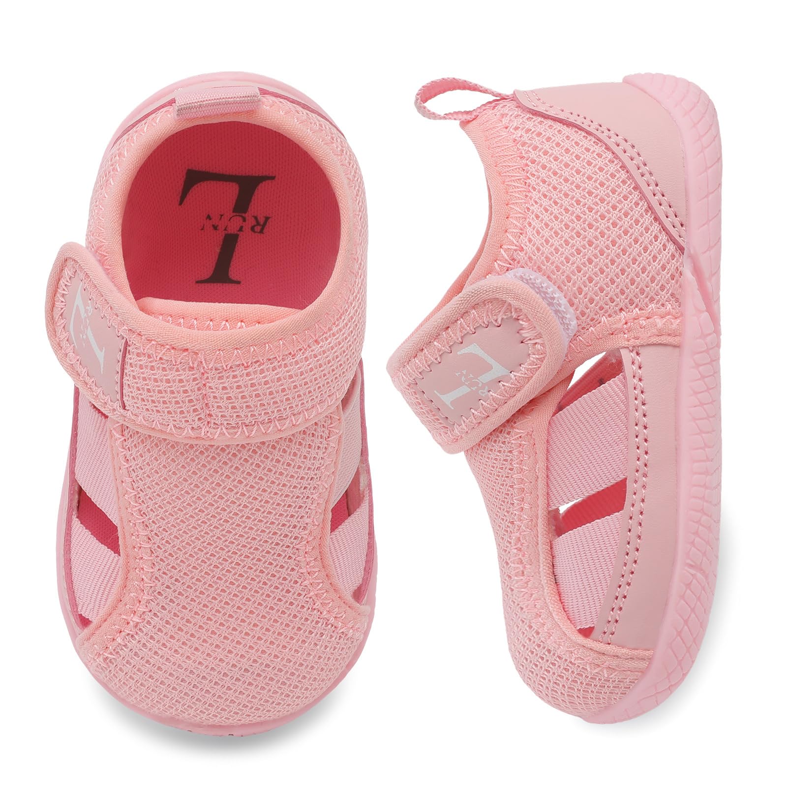 Toddler Boys Girls Sport Sandals Quick Dry Non-Slip Barefoot Sneakers for Walking Beach Swim Wide Toe Pink 8-8.5 Toddler