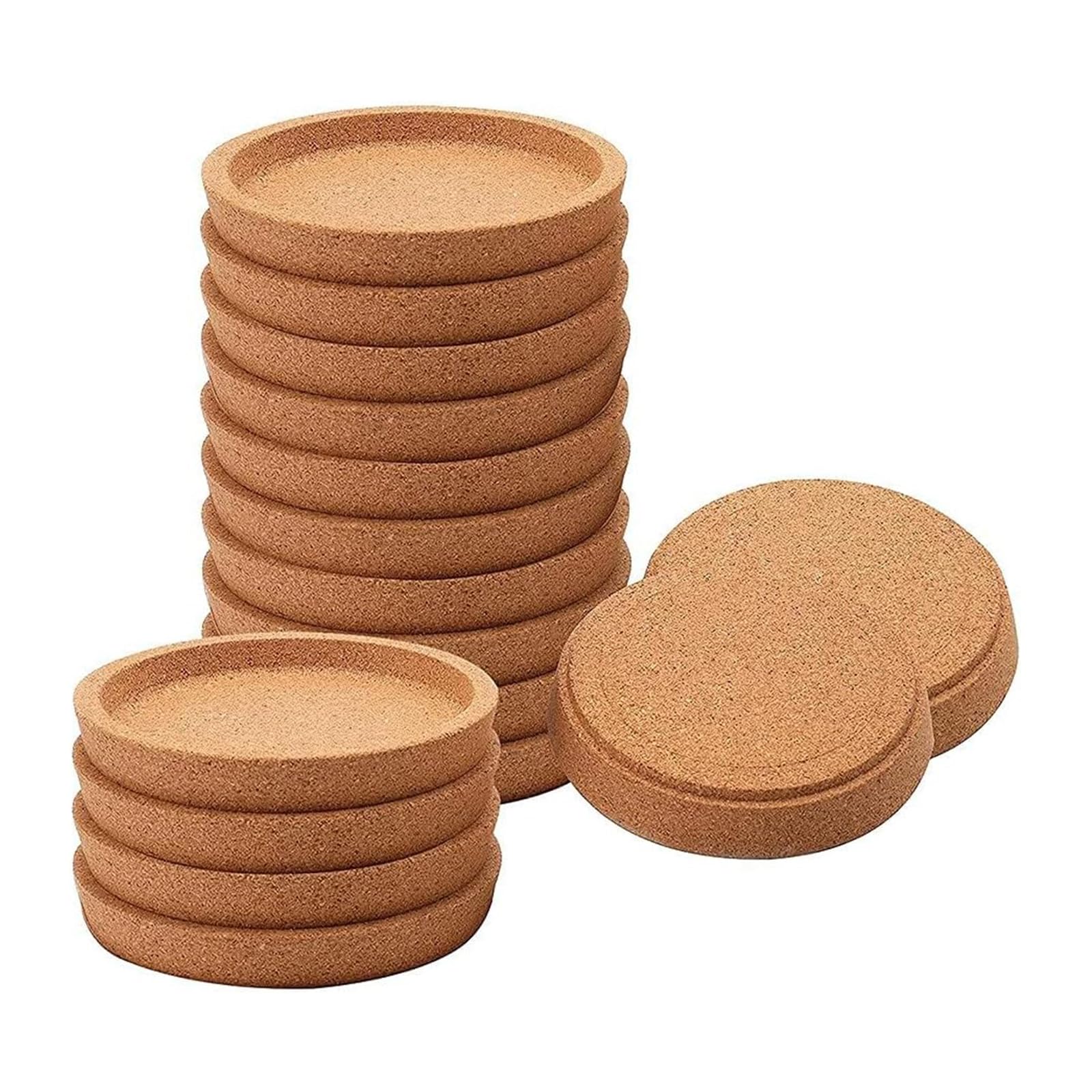 Cork Cup Mats for Table Care, 16 Pack Round 4.06 Inch Drink Pads with Raised Lip for Coffee, Tea, Wine Glasses and Bottles Cup Rest Tabletop Mat Beverage Holder Round Cork Pad Condensation
