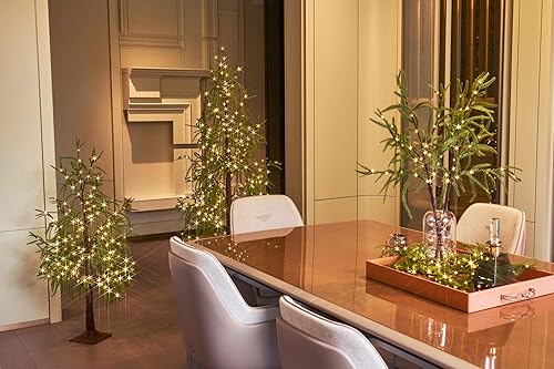 Miniatura 6 de Hairui Guirnalda de pino Norfolk iluminada, 110 luces de hadas con temporizador, guirnalda con luces de 6 pies alimentada por USB y funciona con