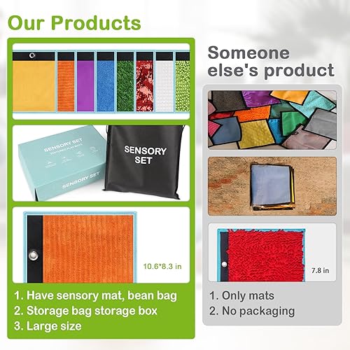 Miniatura 2 de Joyreal Alfombrillas sensoriales para niños autistas, azulejos sensoriales para niños, juguetes sensoriales para juegos táctiles, panel de pared