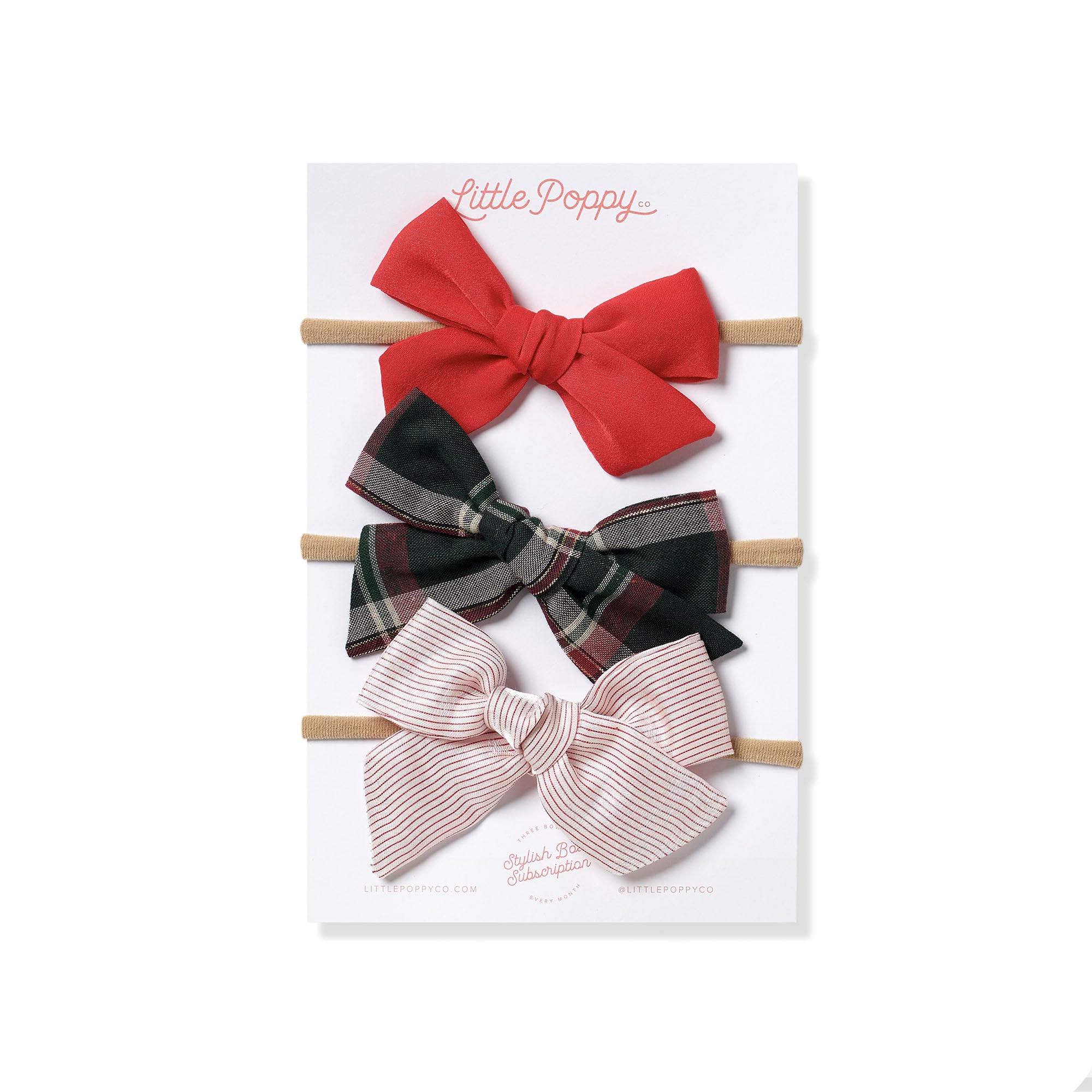 case of pack 10 Little Poppy Co. Three Hair Bows Set - Stylish Handmade Accessories for Girls, Toddlers, and Babies | Premium Quality | Clips and Headbands